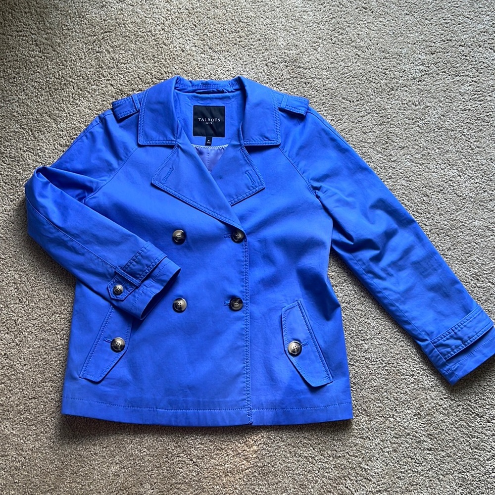 Talbots petite, blue coat, size Mp